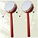 FAVOMOTO 2pcs Drum Children Toys Playset Childrens Toy Playpin Sheepskin Hand Bell Funny Rattle-Drum Musical Instruments Cartoon Musical Instrument Hand Bell Toy Wooden Red