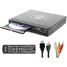 Compact DVD Player with Included HDMI | Multi Region Disc Playback | 1080 HD Upscaling | HDMI, RCA, AV Connectivity | USB, MP3, CD Playback | Easy Use Remote Control Included | OAKCASTLE DVD100
