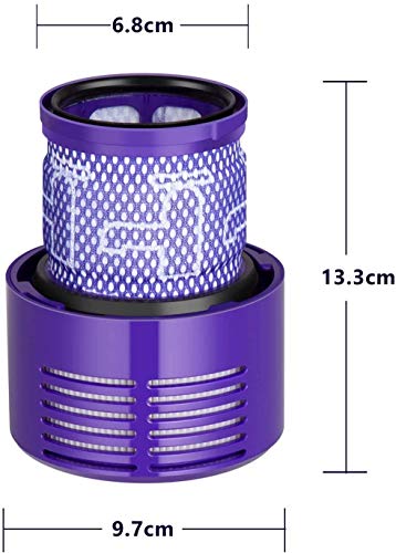 Leadaybetter 4pack Washable Hepa Filter Replacements for Dyson V10 SV12 Cordless Vacuum Cyclone Animal Absolute Total Clean Cordless Vacuum Cleaner, Replace # DY-969082-01