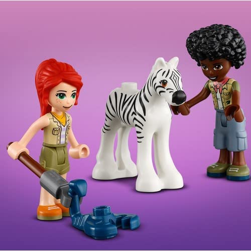 Friends Il Soccorso degli Animali di Mia, Set Costruzioni con Jeep e Figure di Zebra e Giraffa Giocattolo, Giochi per Bambini, Idea Regalo 41717 - Lego - Immagine 1