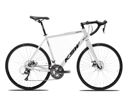 Bicicleta Speed Road Aro 700 KSW Grupo 18 Marchas 2x9V,56,Branco Preto