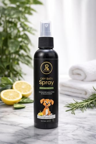 Image of Petffection Lemongrass Fresh Dry Bath Spray for Dogs & Cats | Waterless No-Rinse Pet Shampoo | Smooth & Silky Coat | Itch Relief | 200ml