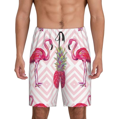 Pantalon de pyjama court homme respirant et léger vêtement de nuit décontracté ananas