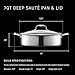 HexClad Hybrid Nonstick 7-Quart Sauté Pan with Tempered Glass Lid, Chicken Fryer, Stay-Cool Handles, Dishwasher-Friendly, Oven-Safe Up to 900°F, Induction Ready, Compatible with All Cooktops