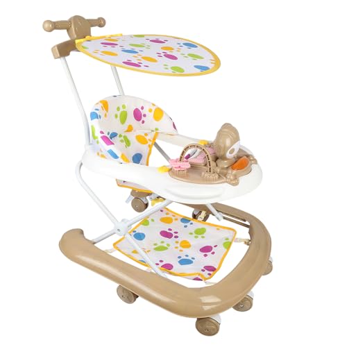 Andador Plegable Bebé con Asiento Ajustable en 3 Alturas, Centro de Actividades con Ruedas y Mango de Tracción, Caminante Infantil 6-14 meses