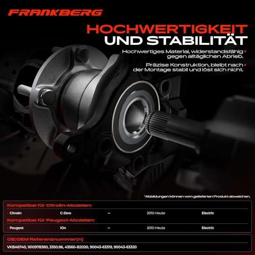 Roulement de roue avant pour iOn C-Zero Frankberg 43560-B2020 - 3