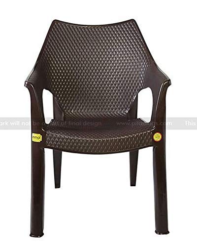 Anmol Plastic Chairs Arm Chair (Brown, Set of 8)
