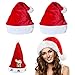 LuXianYS 3Pack Cappello di Babbo Natale, Morbido Cappello di Natale in Peluche,Cappello da Babbo Natale Bambino Adulto,Cappello di Babbo Natale Comfort in Velluto Unisex Pelliccia Classica Ispessita