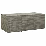 Nqyjm Cassapanca per cuscini, contenitore da giardino in resina intrecciata 180 x 90 x 70 cm, grigio, scatola di immagazzinaggio attrezzi da giardino per esterni, balcone o terrazza