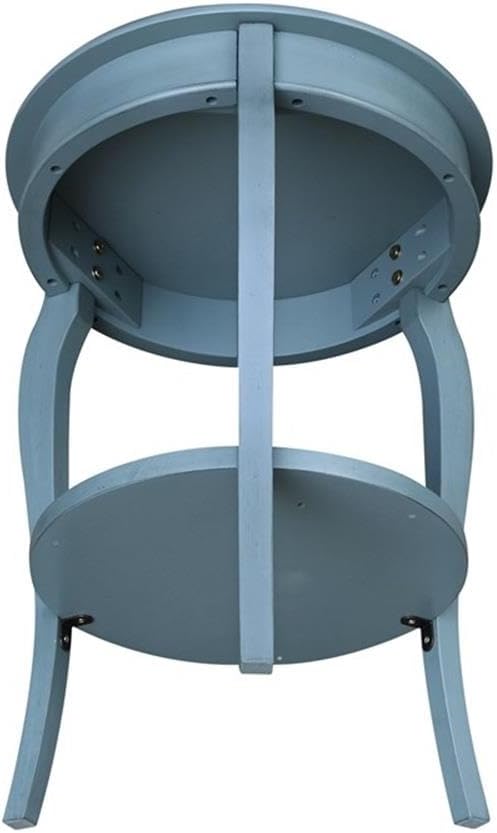 International Concepts Cambria Solid Wood Round End Table in Ocean Blue