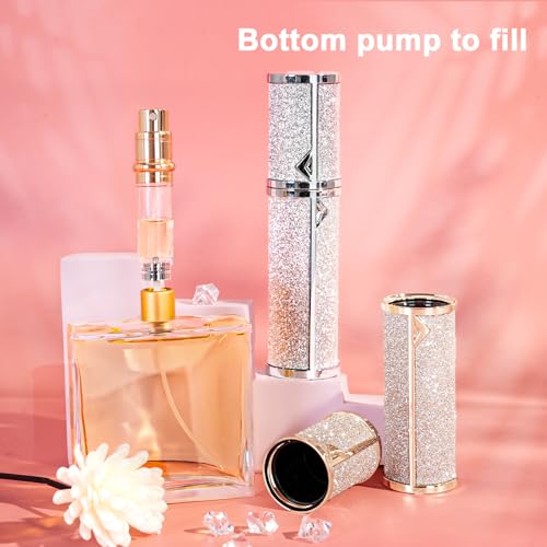 Refillable Portable Perfume Bottles, Travel Atomizer Refillable Sprayer, 5ml (Shining Silver)2