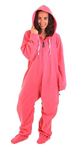 Image of Forever Lazy Footed Adult Onesies, One-Piece Pajama Jumpsuits for Men and Women, Unisex. with Detachable Feet.