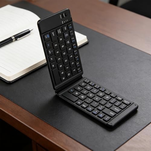 Teclado Bluetooth plegable inalámbrico y con cable color negro 2