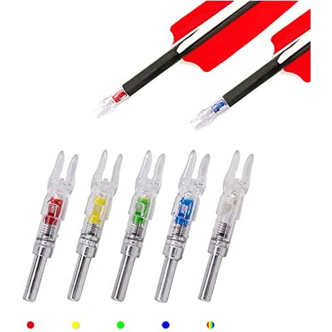 6pcs Tiro al Arco LED Iluminado Nocks Automáticamente Flecha Nocks Caza Nock Cover