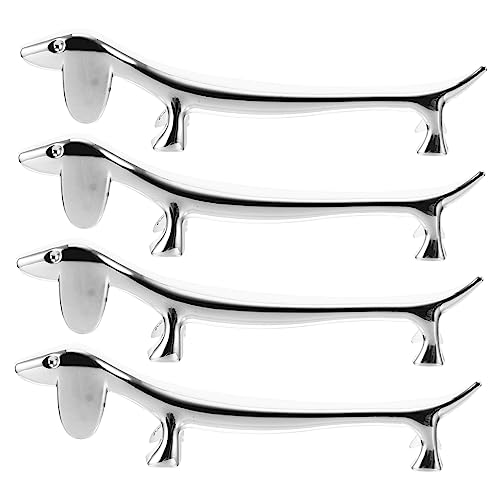 STOBAZA 4Pcs Cute Dog Alloy Chopstick Holder Practical Chopstick Rest for Dinner Supply Holder for Utensils Present for Friends and Family