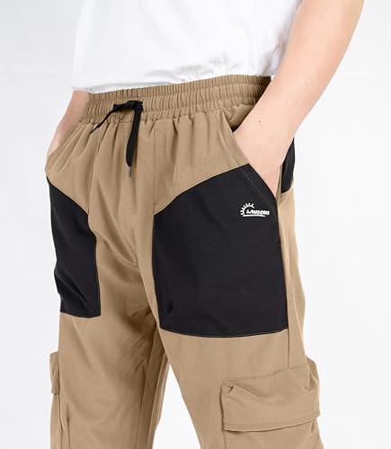 TLAENSON Boys Cargo Pants Joggers Kids Lightweight Quick Dry Hiking Pant Youth Running Athletic Jogging for Sports Outdoor4