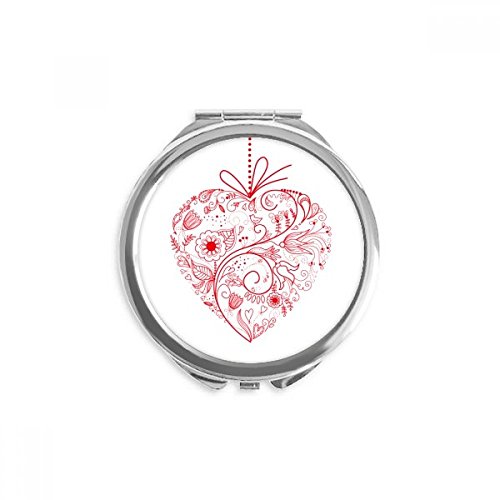 Miroir rond rouge à motif fleurs de la Saint-Valentin pour cadeau romantique