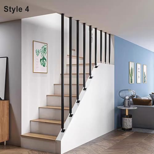 Barandilla de balaustre de pared negra con diseño Sle 3 moderno 8