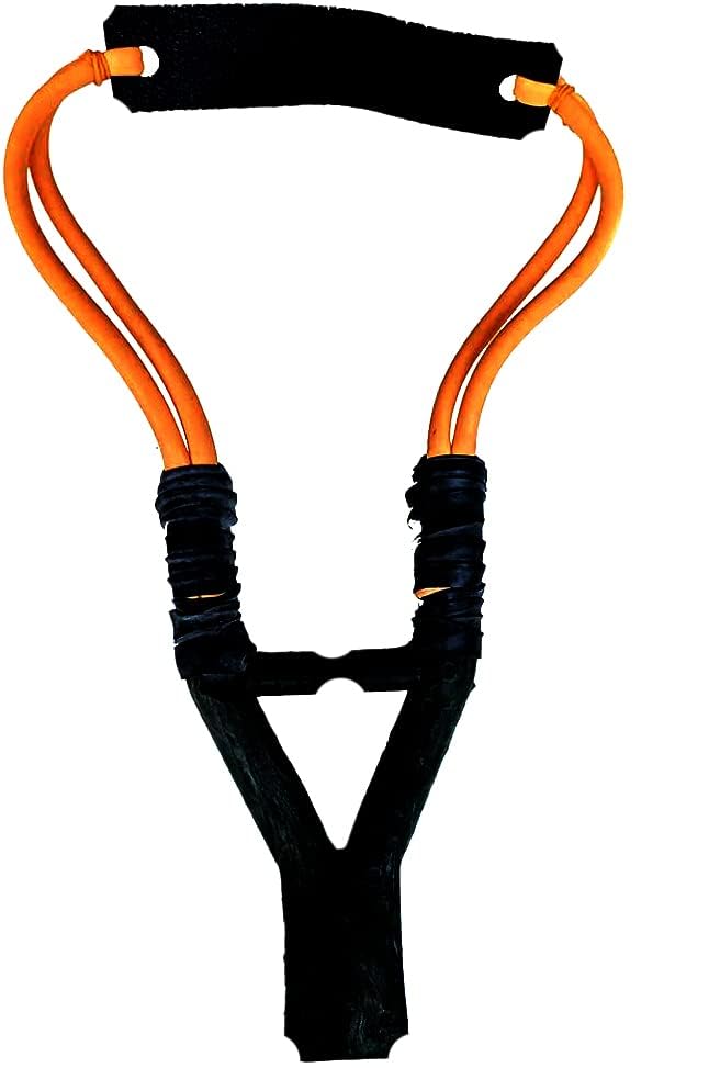Crafbuys Slingshots/Gulel, Flat Industrial Rubber, Made in India Product - VShape Color May Vary includes 1 Gulel, Kid - Multicolor Pack of 1
