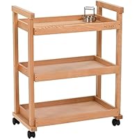 木製　キッチン収納　作家さん作品　家電収納 取っ手 ブナ木製 3段 キッチンワゴン アート用品収納棚 Amazon｜MEEDEN 3段シェルフ 棚・シェルフ・ラック