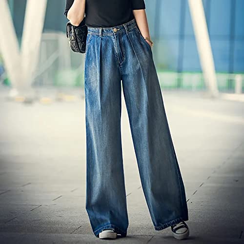 Baggy Jeans for Woman Leg Pants New Contrast Loose Floor Pants Denim Pants Streetwear Denim Pants4