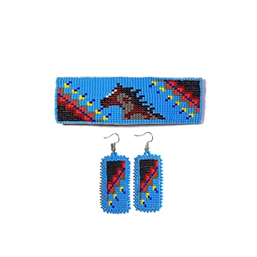 Barrette perles amérindiennes fait main : finis les cheveux rebelles grâce au bleu ciel