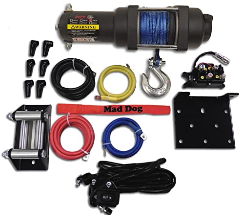 Mad Dog 2500 LB Winch y Combo Montaje Cuerda Sintética miniatura 2