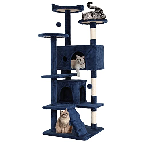 Árbol para gatos interior con rascador y plataformas 54 in miniatura 1