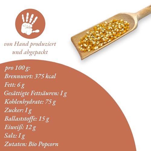 Bio Popcorn Mais - Natürlich knuspriger Genuss aus kontrolliert biologischem Anbau (1000g)