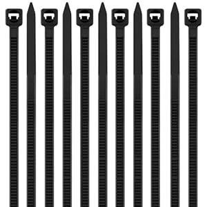 6 inch Cable Ties 100pcs, 3.6×150 mm Zip Ties, Industrial Nylon Tie Wraps UV-Resistant, Black Plastics Self-Locking Strength with 18 kg for Gardening, Home, Office, Workshop, Indoor and Outdoor