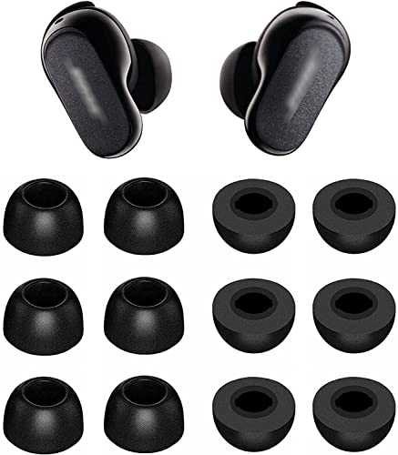 ALXCD �t�H�[���C���[�`�b�v Bose QuietComfort Earbuds II 2022�N���� 6�y�A M�T�C�Y �\�t�g�ᔽ���f�� �C���[�`�b�v Bose QuietComfort Earbuds ii 2022�Ή� �u���b�N M