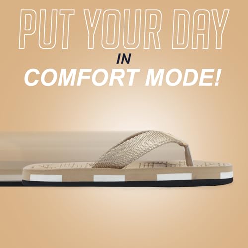 Image of Men's Orthopedic Comfort Flip Flops with Soft Fabric Straps | Cushioned Anti-Skid Footbed Slippers for Men | Lightweight Walking Flip Flops for Home, Outdoor, Indoor Use