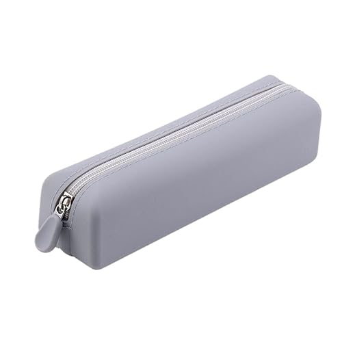 Astuccio in morbido con cerniera grande per organizzare la scuola Taglia unica silicone grigio