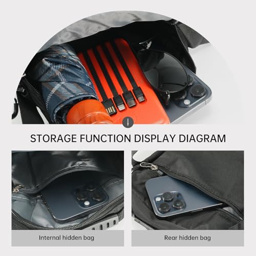 Men's Oxford Canvas Shoulder Bag Stylish Trendy and Minimalist with Multiple Compartments for Handheld Convenience4