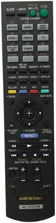 Replacement Remote Control Replace for TV/Audio/Projector AV Receiver for Sony 149204911 STR-DH540 STR-DH740 RM-AAU168