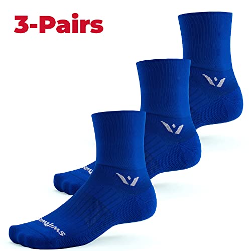 Swiftwick- ASPIRE (3 Pairs) Quarter Crew Cycling & Trail Running Socks, Compression Fit2