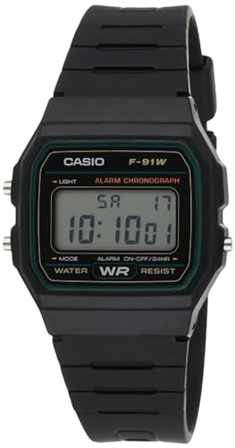 Casio F-91W-3DG Armbanduhr schwarz, Armband