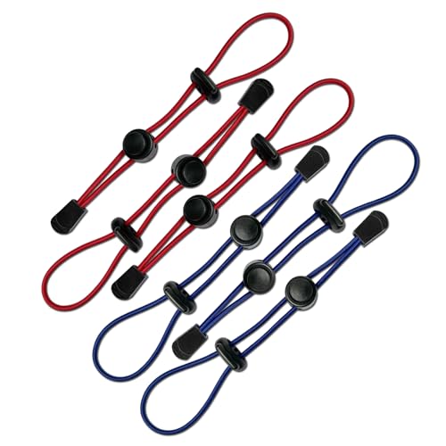 Ori Yuan 6pcs Climbing Stick Holder ?Hiking Trekking Pole Backpack?Backpack Attachments with Elastic Rope Fasteners for Trekking, Outdoor Sports (Red and Blue)