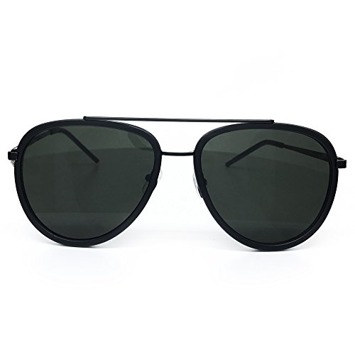 66449 Premium Aviator Vintage Hippie Retro Womens Mens Sunglasses (SOLID BLACK, Premium Aviator)2