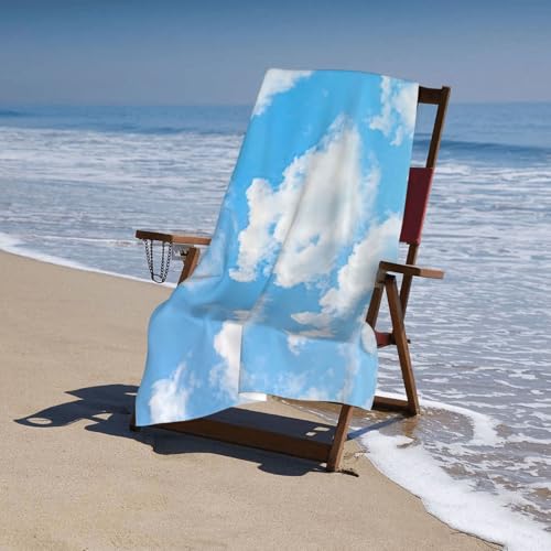 Serviette de bain microfibre nuage bleu pour vos voyages, mariages et fêtes - 6