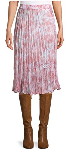 Pink Tie Dye Midi Length Crinkle Skirt - Medium