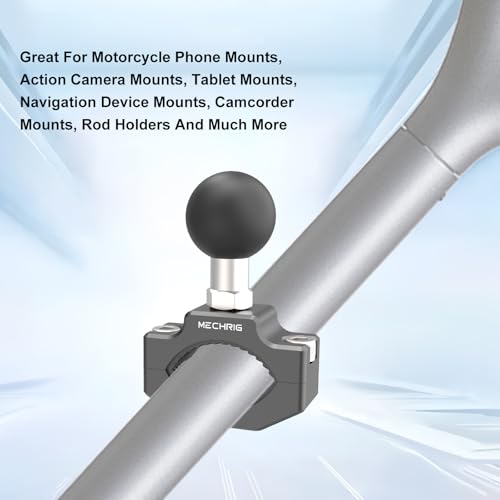 Image of Aluminum Alloy Handlebar Clamp Mount, Long U-Bolt Base with 1 inch Ball Head Compatible with RAM Mount Double Socket Arm & Motorcycle Ebike Phone Holder,Fit for 0.83 inch to 1.26 inch Diameter,78015