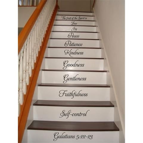 ArogGeld Fruit of The Spirit Large Stairs Vinyl Sticker Decor Gift Decal Stickers Lettering Fancy Font 18in Cover