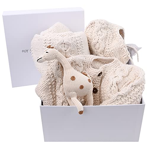 Caja de regalo orgánica de lujo para bebé, generaciones, regalos de recuerdo orgánico tejido a mano para bebé nuevo