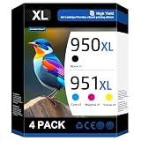 Gagalay 950XL 951XL Ink Cartridges Combo Pack Compatible for HP 950 951 Ink Cartridges Work for OfficeJet Pro 8600 8610 8615 8620 8100 8630 8660 8640 276DW 251DW, Black, Cyan, Yellow, Magenta, 4 Pack