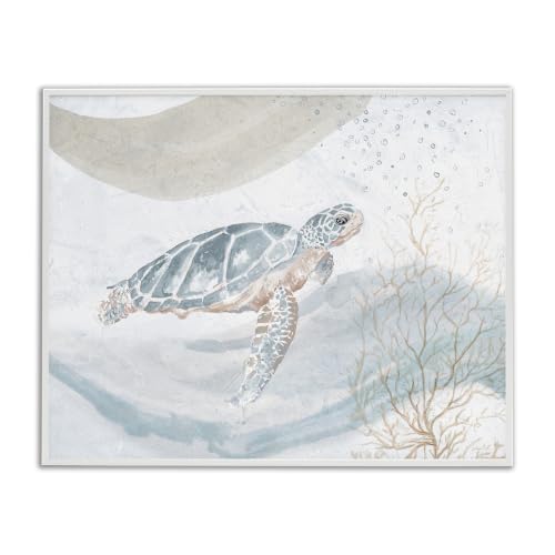 Drifting Sea Turtle Ocean Wave, 24 x 30 Inch Framed Giclée Print