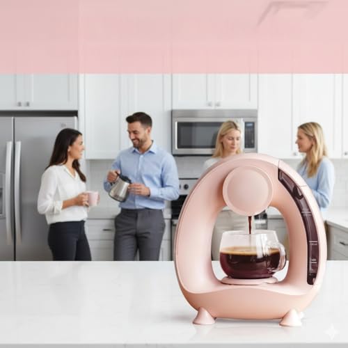 Image of Mini Q Single Serve Coffee Maker | Portable Coffee & Tea Machine for Ground Coffee | Intelligent Temp Control, Quiet Operation (Pink)