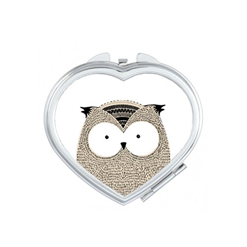 Miroir de poche mignon Chubby Owl avec motif cœur, une idée cadeau parfaite et utile
