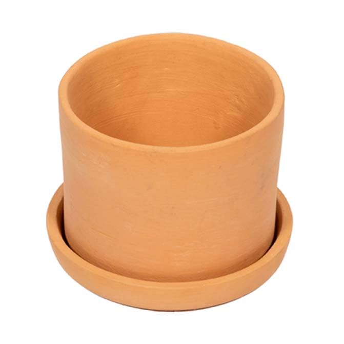 Village Decor Terracotta Cylinder Planter (W*H - 7 * 5 inch with Tray (Pack of 1)) (B08MTT6WVW) Amazon Price History, Amazon Price Tracker