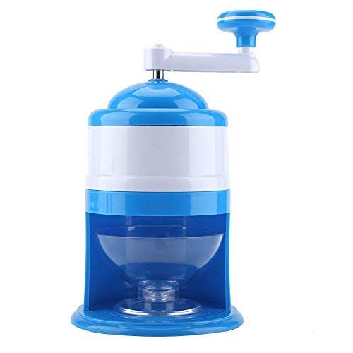 Ice Shaver and Snow Cone Machine, Hand Crank Ice Crusher Portable Ice Crusher and Shaved Ice Machine with Shaved Ice Bowl Snow Cone Machine Ice Shaver Maker for Home Office Outdoor Camping, Blue